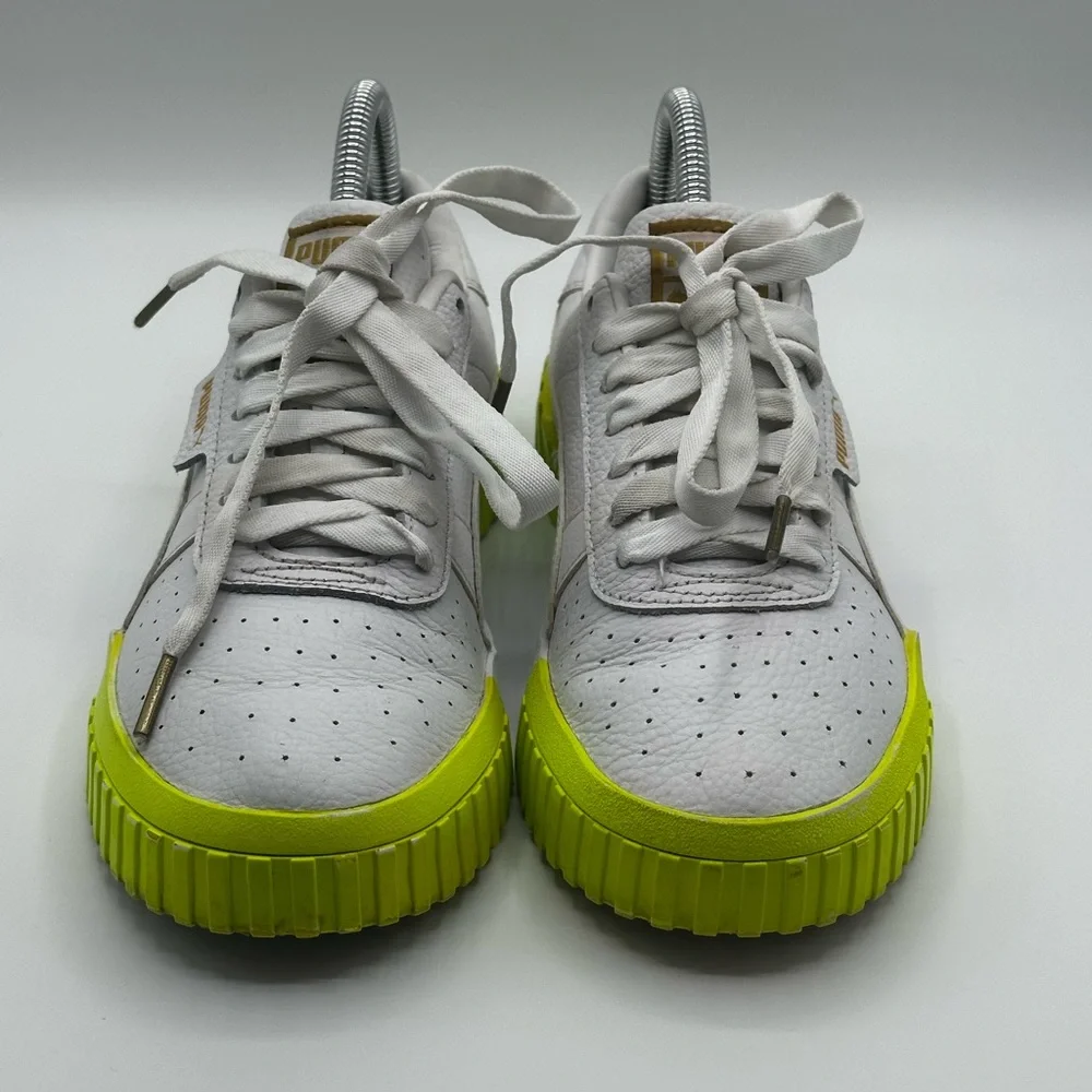 Puma Carina Leather Neon Yellow Sole